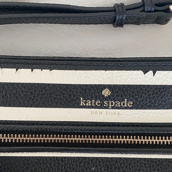 Kate Spade Striped Black and Cream Crossbody Bag - Picture 5 of 12